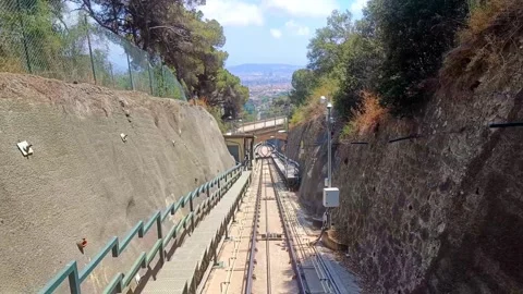 A view from the Tibidado Funicular car Stock Footage 298978355