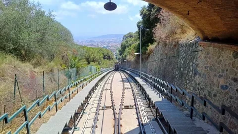 A view from the Tibidado Funicular car Stock Footage 298978568