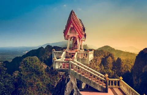 View from Tiger Temple (Wat Tham Sua). Thailand Stock Photos