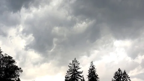 View of timelapse dangerous stormy clouds motion at mountain hurricane approach Stock Footage 81965990