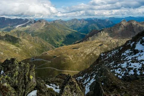 View of Timmelsjoch mountain range Stock Photos