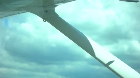 View from a tiny plane flying over Tennessee Stock Footage 132941156