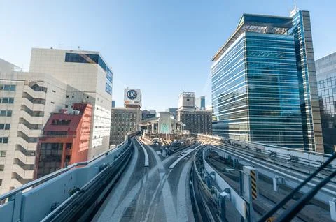 View from a Tokyo Light Rail Stock Photos