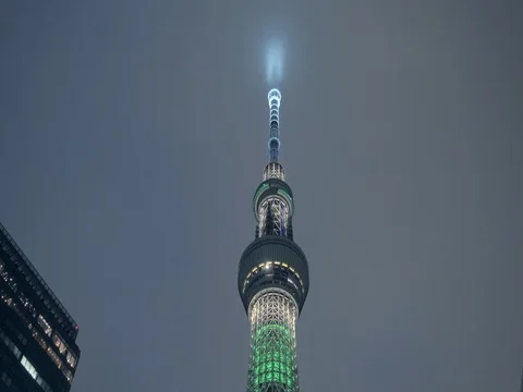 View of Tokyo Sky Tree at night Stock-Footage 71220123