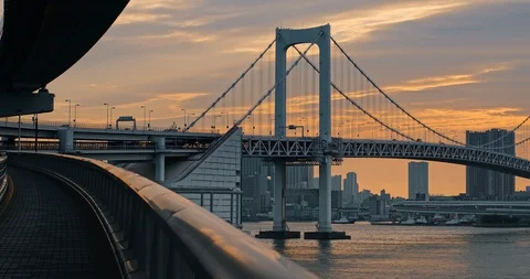 View of Tokyo in sunset Stock Footage 129529096