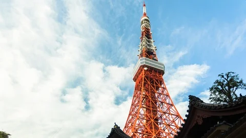View of Tokyo Tower Stock Footage 94501595