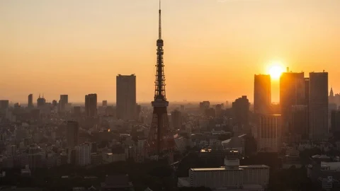 View of Tokyo Tower Stock Footage 94501890