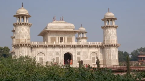 View of Tomb of I'timād-ud-Daulah (Itimad ud Daulah ka Maqbara) is a Mughal maus Stock Footage 101363172