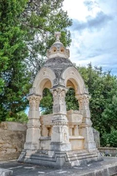 View of tombstone at supetar Stock Photos