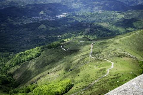 View from the top after a trip with the train de la rhune in spain Stock Photos