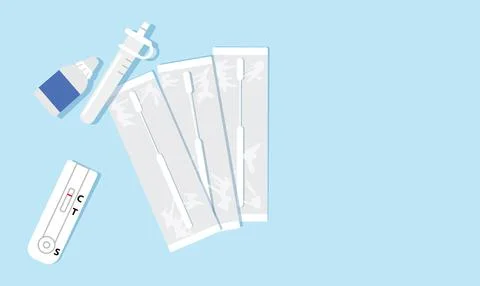 View from the top of an antigen test home kit Stock Illustration