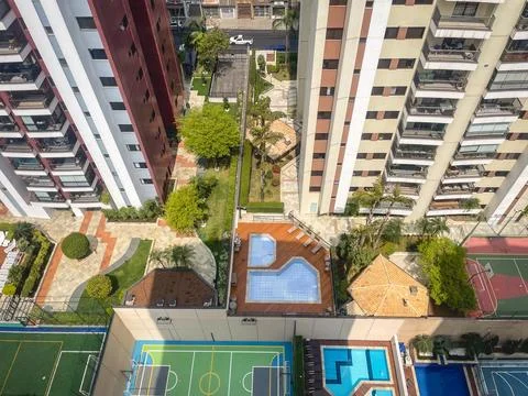 View from a top of a Appartment. Looking down at the gardens of the Appartm.. Stock Photos