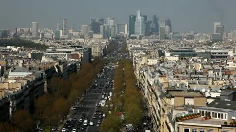 View from the top of Arch Triumph Stock Footage 10869208