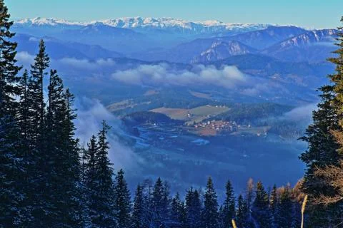 View from the top of the austrian alps Stock Photos