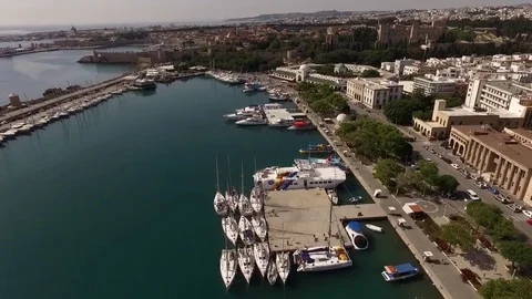View from the top of the bay. Yachts. Stock Footage 70411241