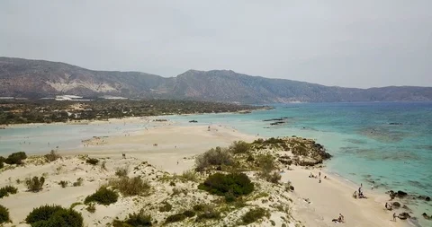 View from the top to the beach with a sandy beach Stock Footage 98645135