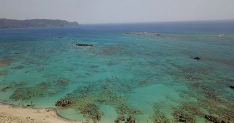 View from the top to the beach with a sandy beach Stock Footage 98645401
