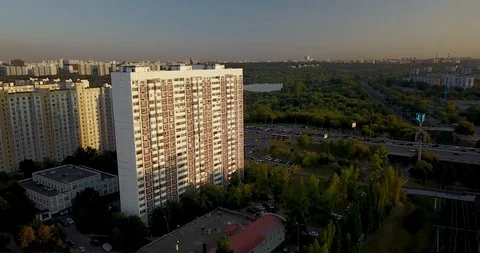 View from the top of a beautiful city Stock Footage 98648900
