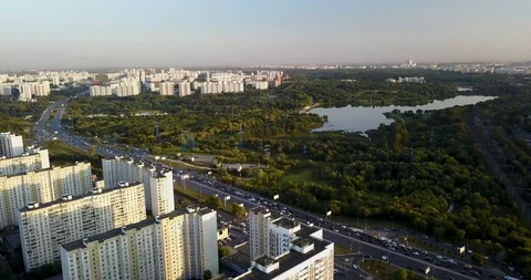 View from the top of a beautiful city Stock Footage 98649138