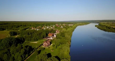 The view from the top of the big beautiful river Stock Footage 101284873