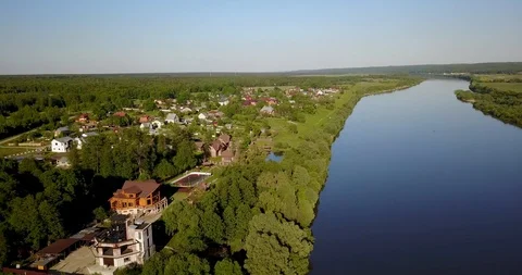 The view from the top of the big beautiful river Stock Footage 101284983