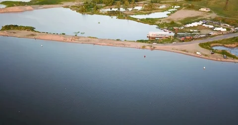 The view from the top of the big beautiful river Stock Footage 101285347