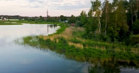 The view from the top of the big beautiful river Stock Footage 101286292
