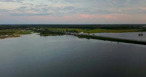 The view from the top of the big beautiful river Stock Footage 101286392