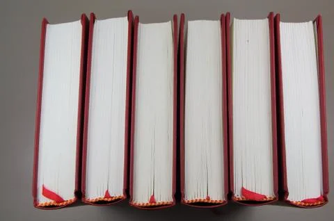 View on the top of books Stock Photos