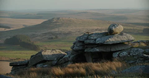 A view from the top of Brown Willy, Bodmin Moor, Cornwall Stock Footage 240938846