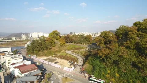 View from the top of the city with forest 動画素材 303398987