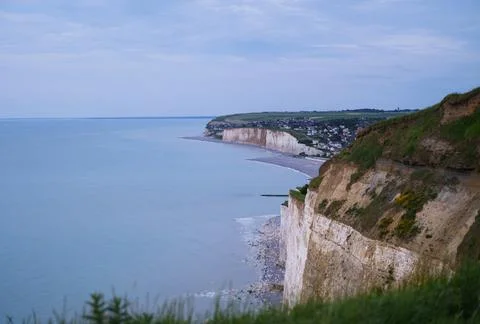 View from the top of the cliffs in Normandy Stock Photos