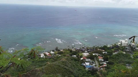 View From Top of Diamond Head Stock Footage 155362289