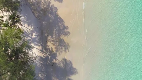 View Top Down to a Beautiful Tropical Beach with White Sand Stock-Footage 281533256