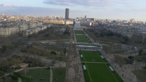 View From The Top Of The Eiffel Tower In Paris, France Stock Footage 158609045