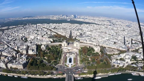 View from the top of the Eiffel tower a sunny day Video stock 166541169