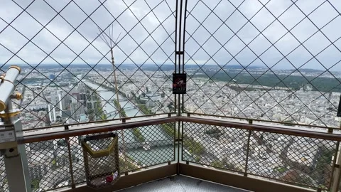 View from the top of Eiffel Tower (Tour Eiffel) in Paris, France Video stock 303651106