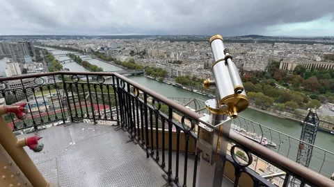 View from the top of Eiffel Tower (Tour Eiffel) in Paris, France Video stock 303651134
