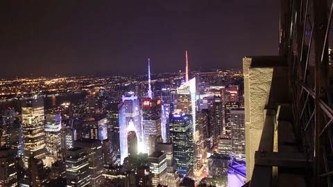 View from the top of the Empire State Building in New York City Stock Footage 71195766