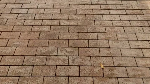 View from the top of first person on the stone pavement. Stock Footage 143477214