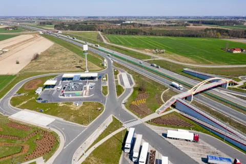 View from the top of the highway. Stock Photos