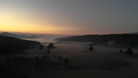 View from the top of the hill with full of mist (13) Video stock 137004465