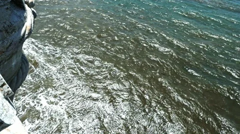 View from the top of historical tower to the ocean water 库存影片 65043453