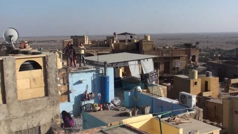 View From The Top Of Jaisalmer, India Stock Footage 159157813
