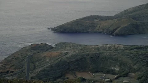 View from top of koko Head trail at sunrise Honolulu Hawaii Stock Footage 312763467