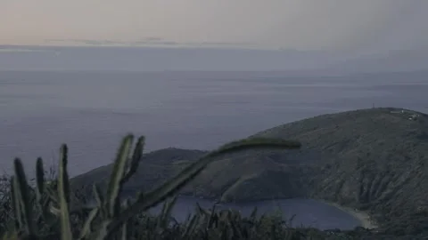 View from top of koko Head trail at sunrise Honolulu Hawaii Stock Footage 312763487