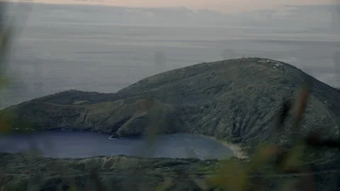 View from top of koko Head trail at sunrise Honolulu Hawaii Stock Footage 312763568