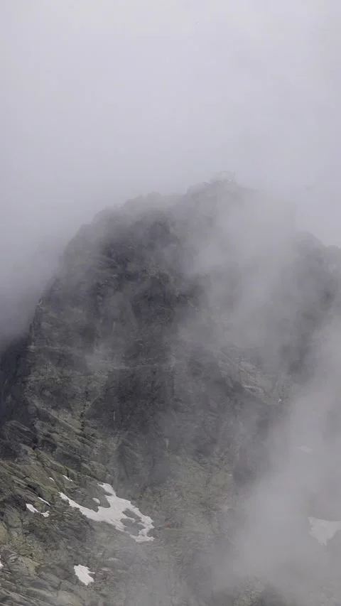 A view of the top of Lomnicky peak, on which there is a cable car station Stock Footage 278468925