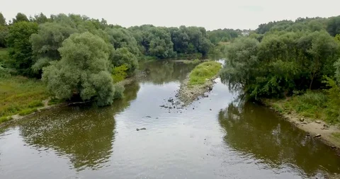 View from the top of the mini hydro station in the village Stock Footage 106324183