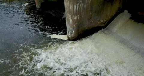View from the top of the mini hydro station in the village Stock Footage 106324524